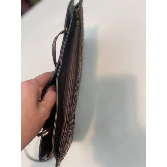 Women's Vintage La Belle Brown Snakeskin Clutch Small - Picture 14 of 15